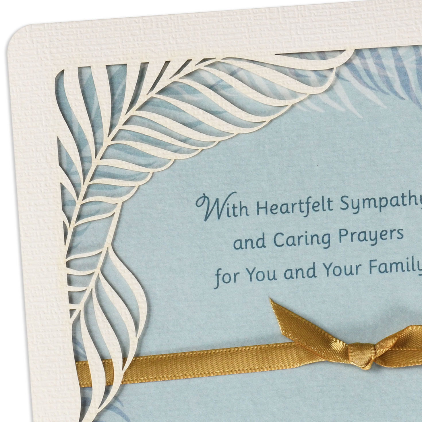Ivory Leaves on Sage Christian Sympathy Card Card Front Detail image number 4
