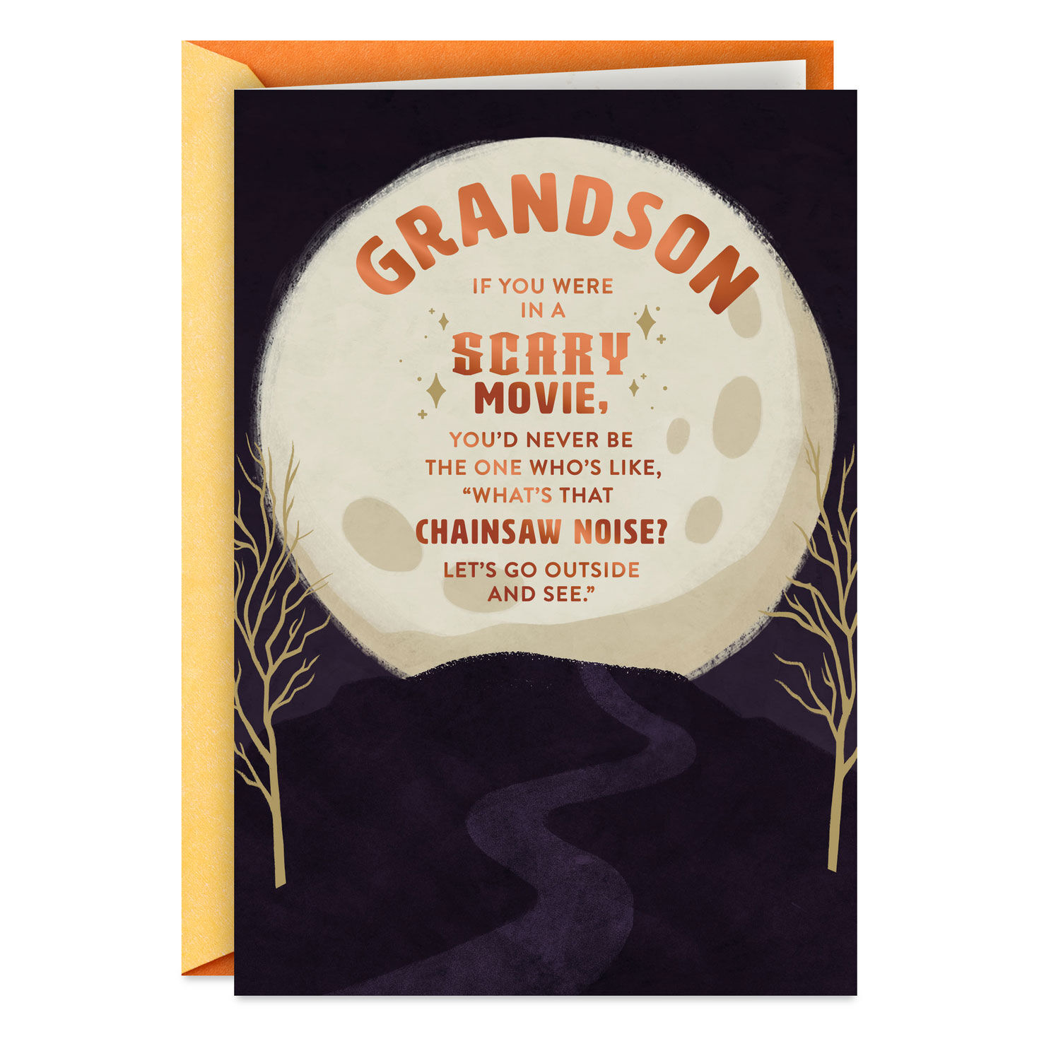 Scary Smart Funny Halloween Card for Grandson