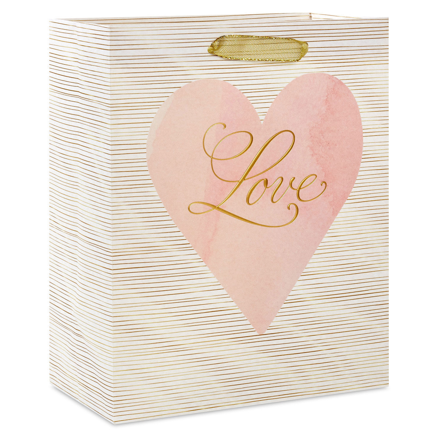 9.6" Love Lettering on Pink Medium Gift Bag