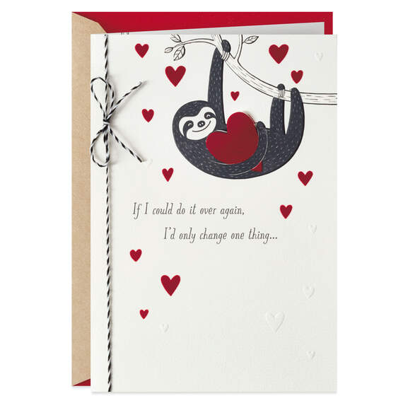 Cute Sloth Love You Longer Valentine's Day Card, , large image number 1
