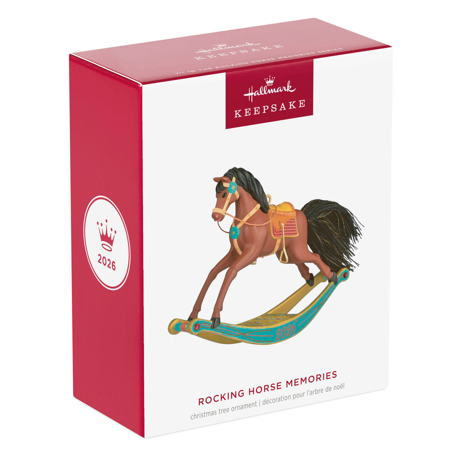 Brown Horse on Green Rocker Keepsake Ornament Package Front image number 7