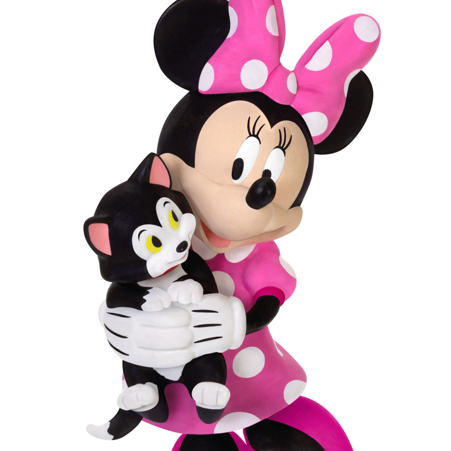 Minnie Mouse Holding Black White Cat Ornament closeup view image number 5