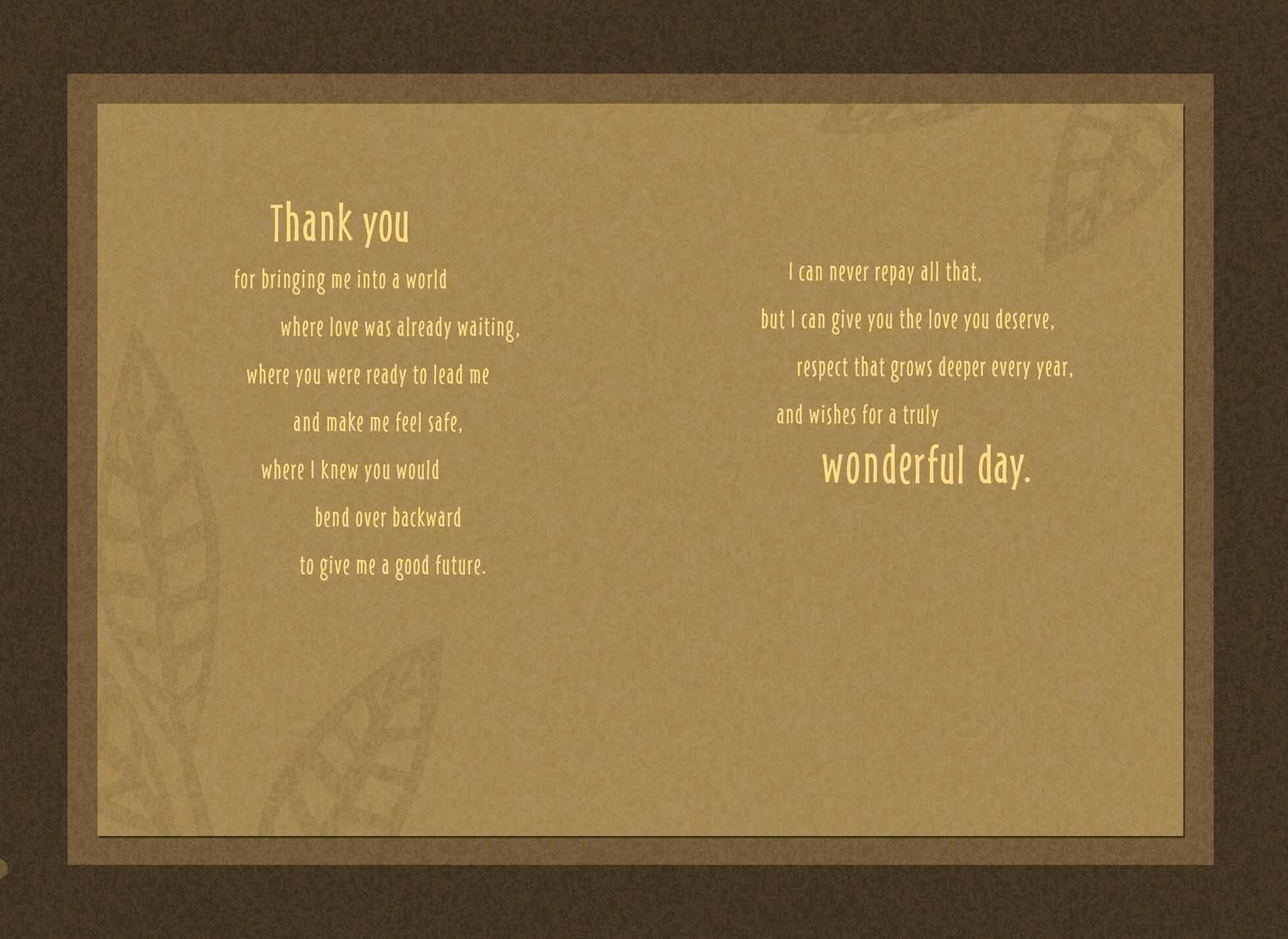 Exotic Leaves Birthday Card for Dad