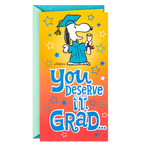 Peanuts® Snoopy Smarty-Pants Funny Money Holder Graduation Card, , large image number 1