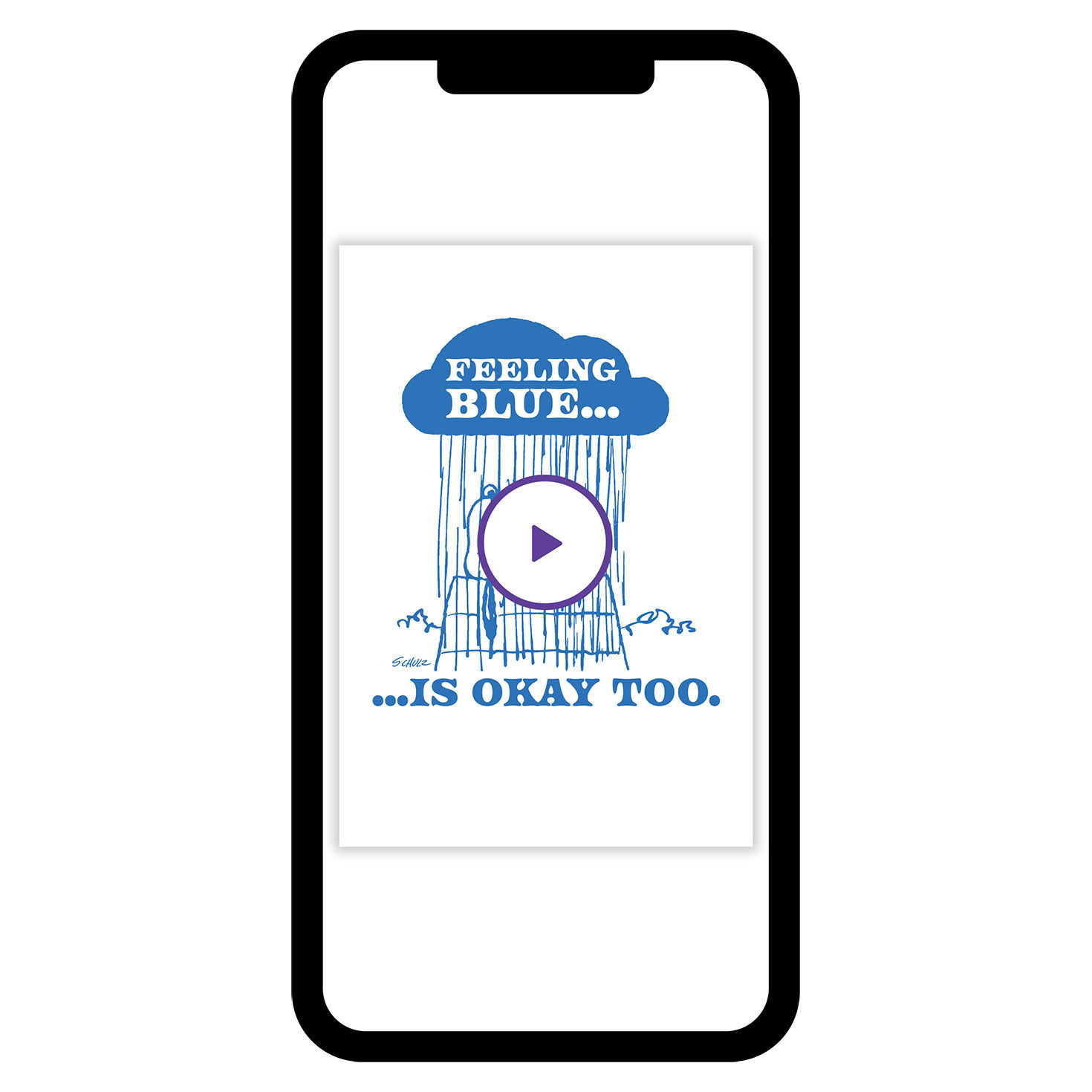 Snoopy Rain Cloud Personalized Care Concern Card phone with card front image number 7