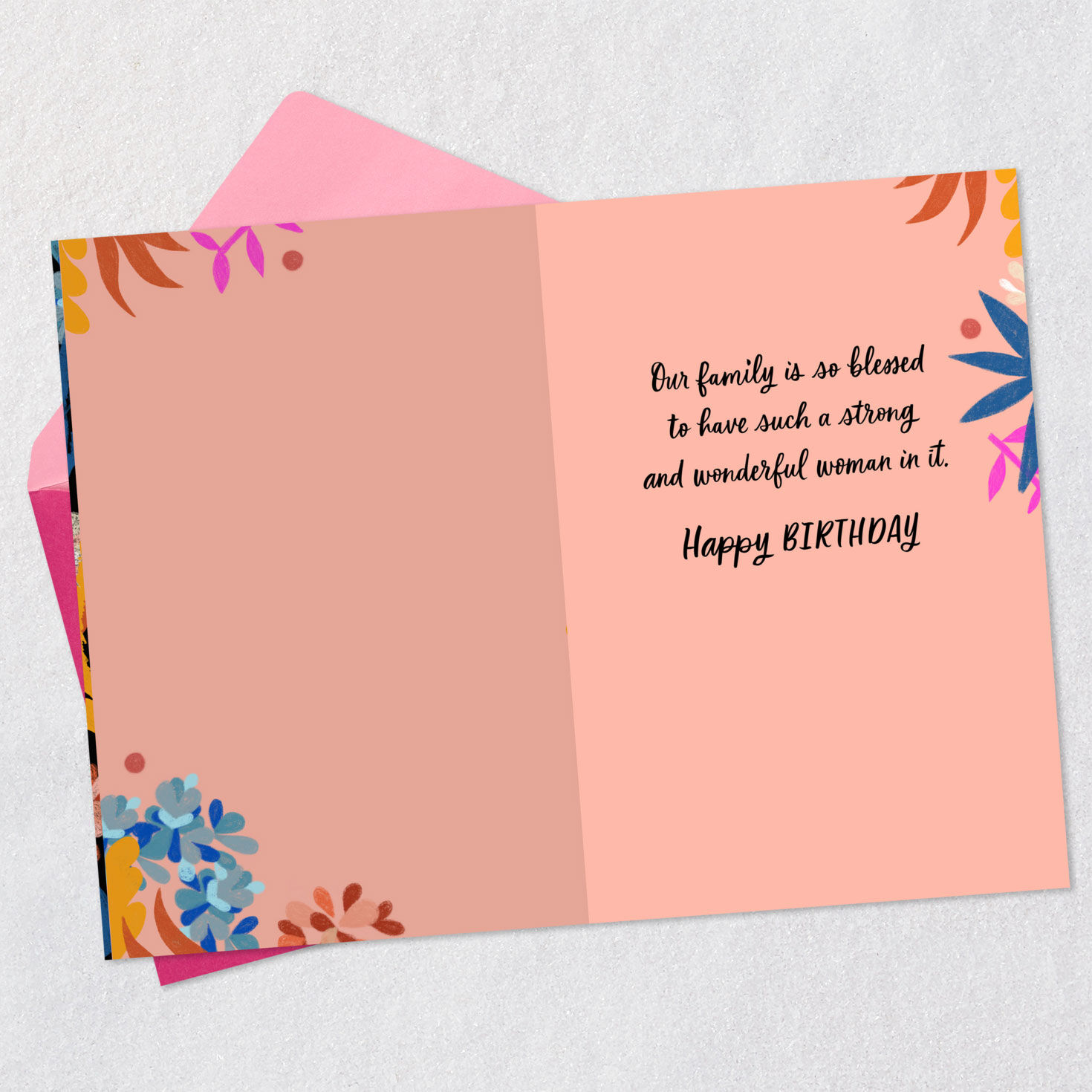 Colorful Flowers Daughter Birthday Card Open card with envelope image number 3
