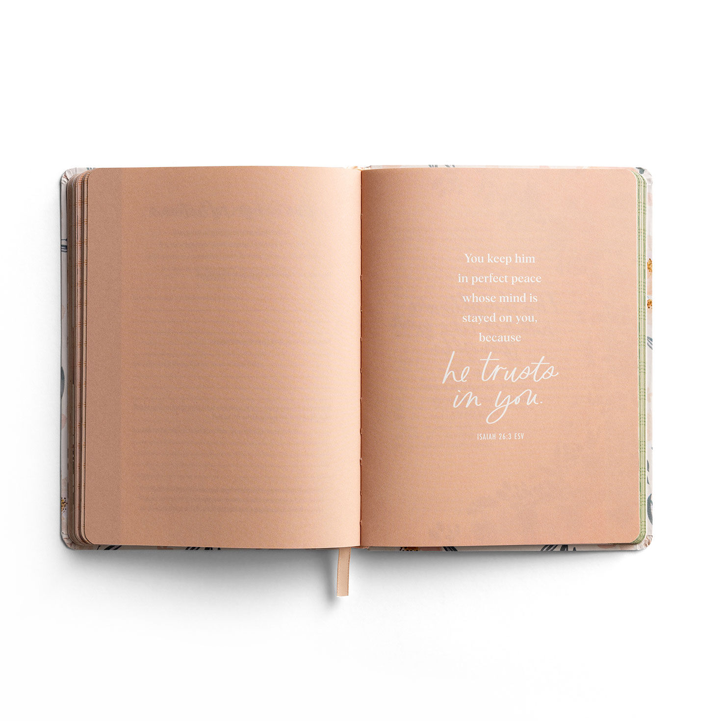 Peach Gray Flowers No Worries Journal inside spread image number 4
