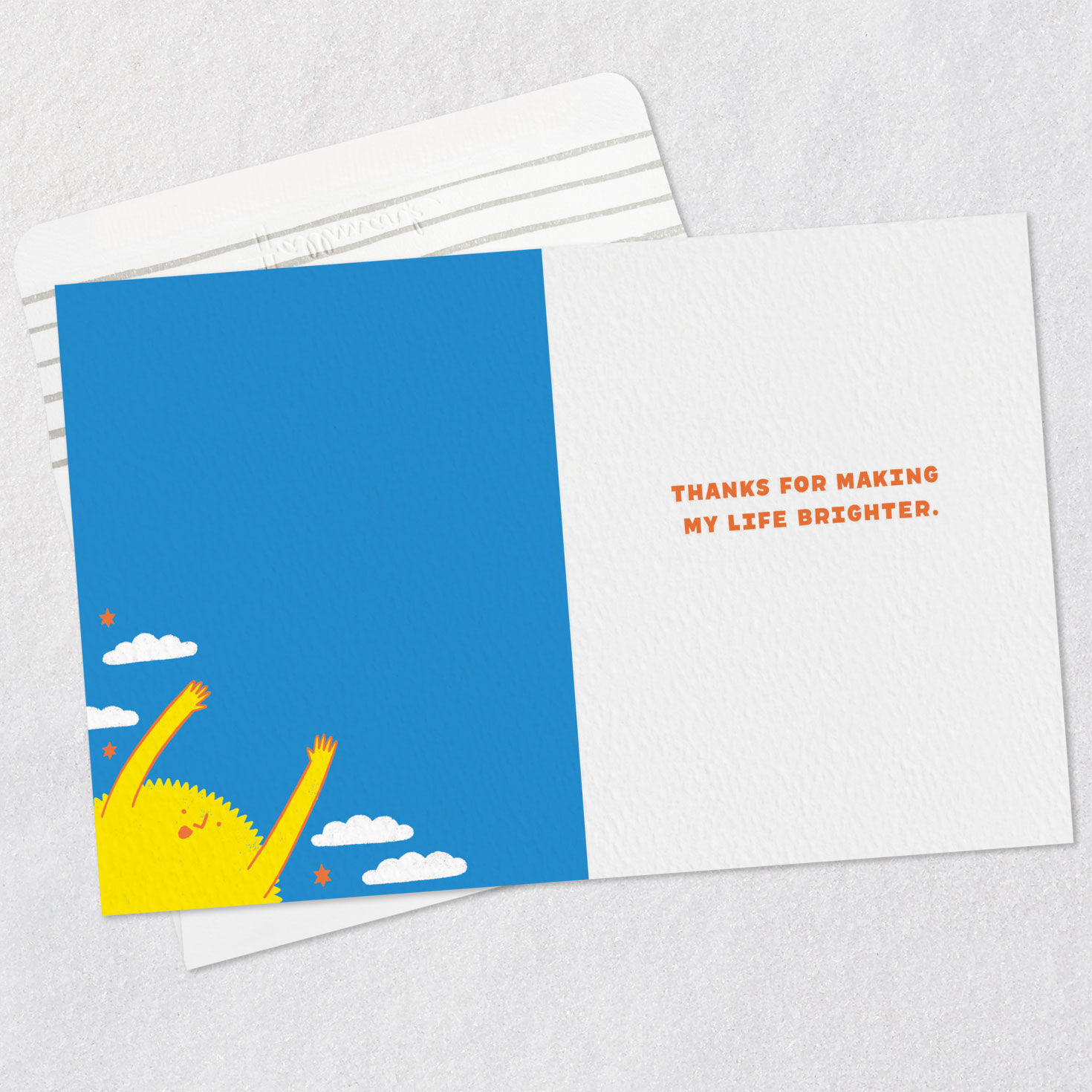 Smiling Sun on Blue Father's Day Card Open card with envelope image number 3