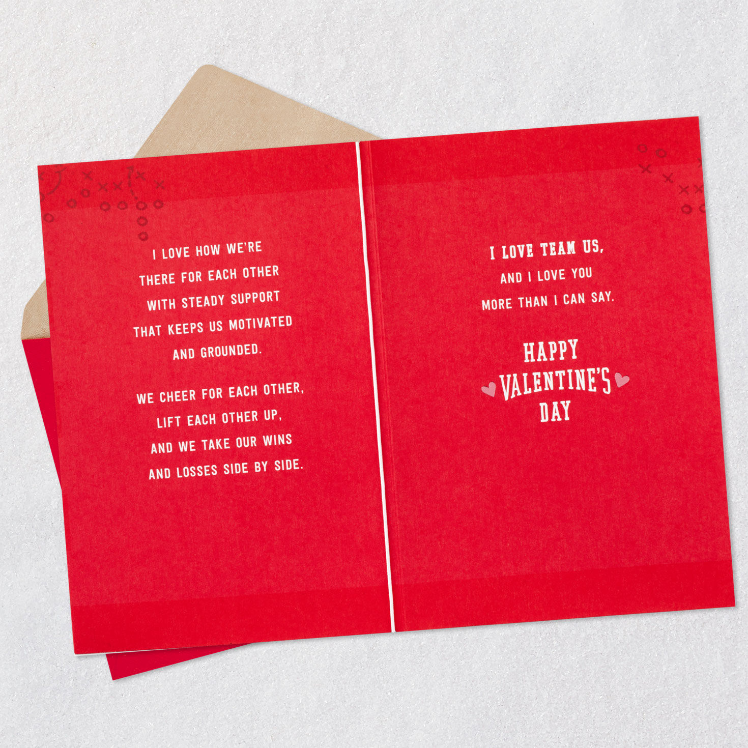 Heart Football Husband Valentine's Day Card Open card with envelope image number 4
