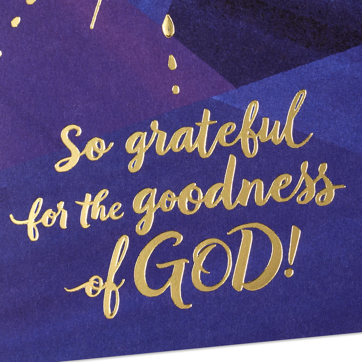 Blue and Gold Star Religious Christmas Card Card Front Detail image number 6
