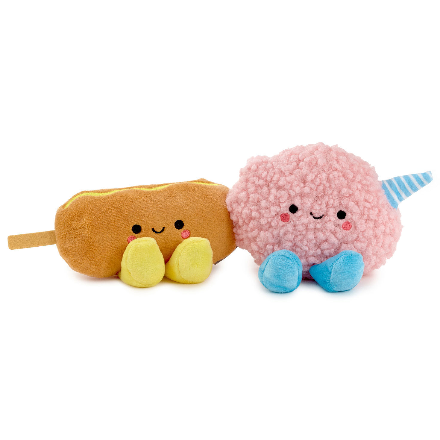 Better Together Corn Dog and Cotton Candy Magnetic Plush Pair, 3"