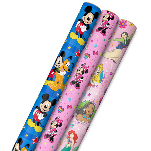 Disney Mickey Mouse and Pluto on Blue Wrapping Paper, 17.5 sq. ft. -  Wrapping Paper - Hallmark
