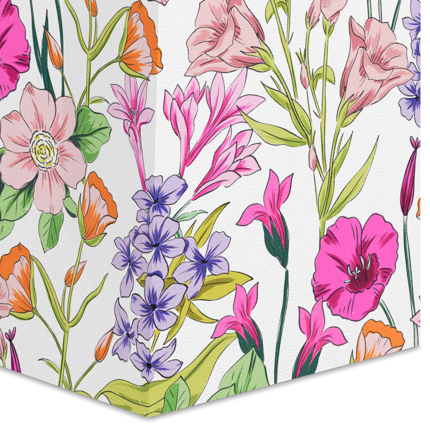 Pink and Purple Flower Illustrations Wine Bag Base/Side Detail image number 5
