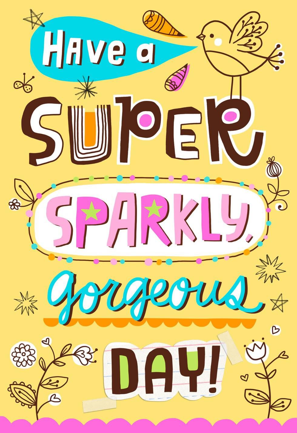 Super Sparkly Gorgeous Day Birthday Card