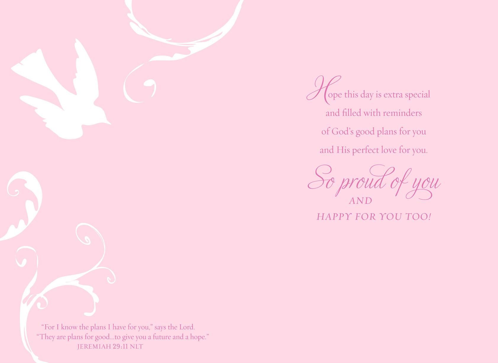 Blessings for a Special Niece Dove Confirmation Card