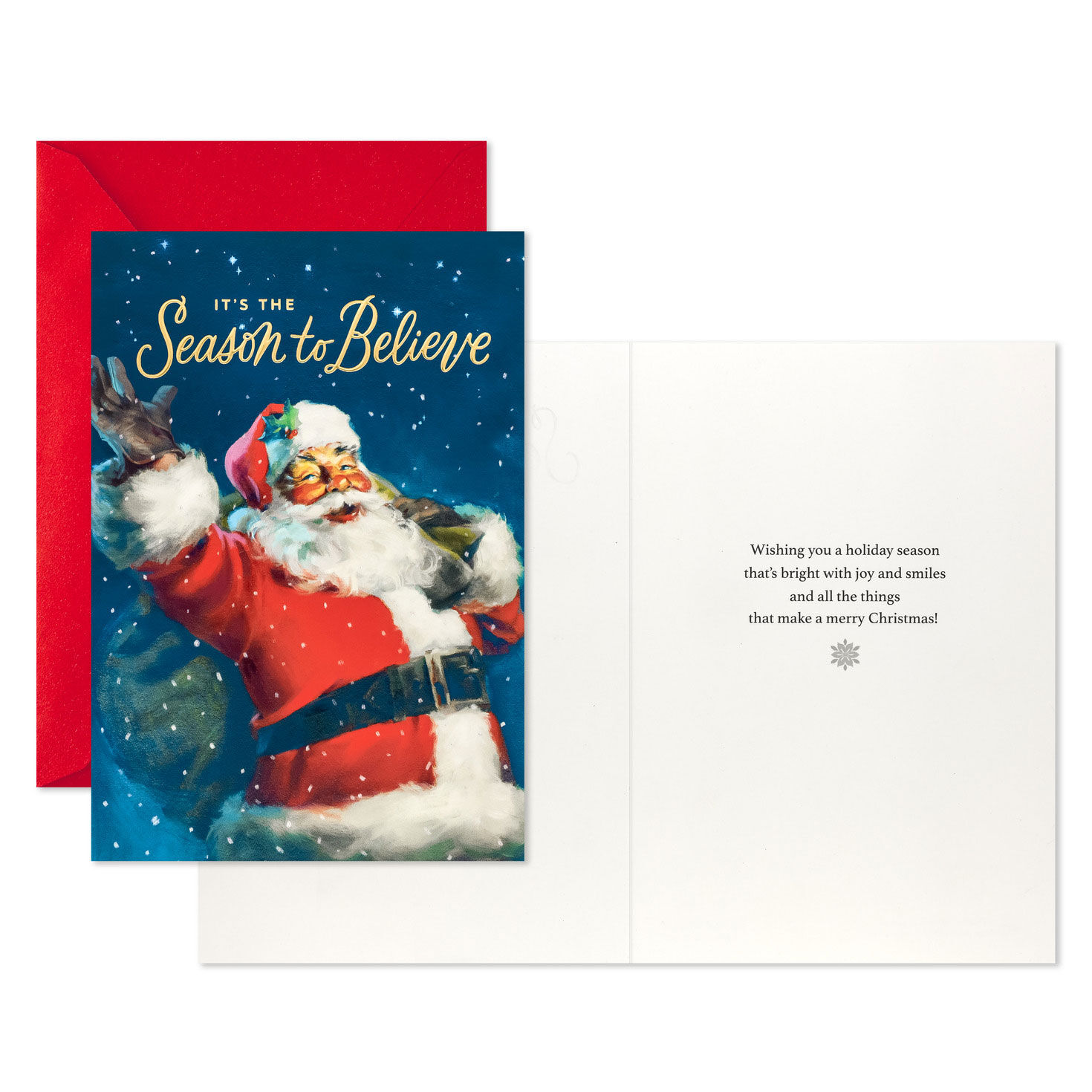 Jolly Santa Claus Boxed Christmas Cards Card Front with Sentiment image number 3