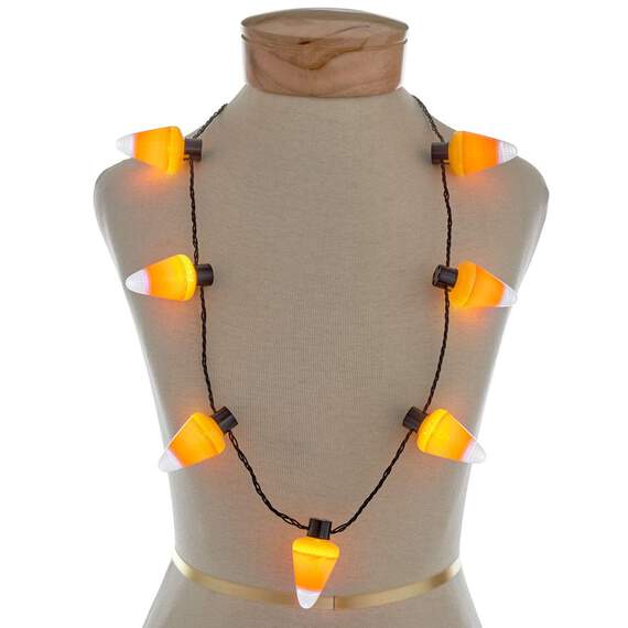 Jumbo Candy Corn Halloween Light-Up Necklace, 17", , large image number 1
