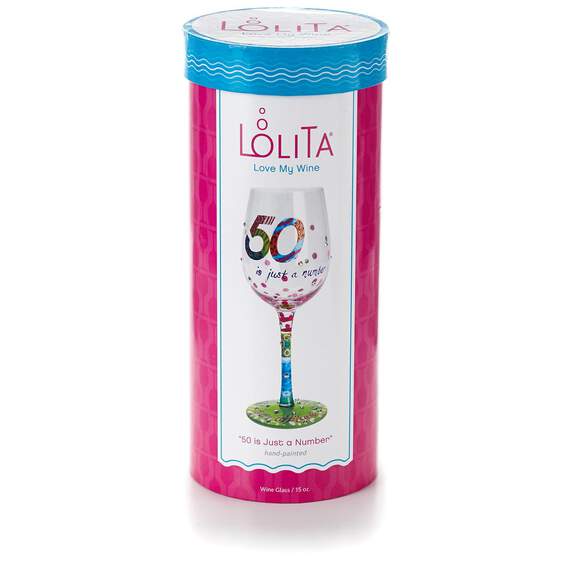 Lolita® 50 is Just a Number Handpainted Wine Glass, 15 oz., , large image number 3