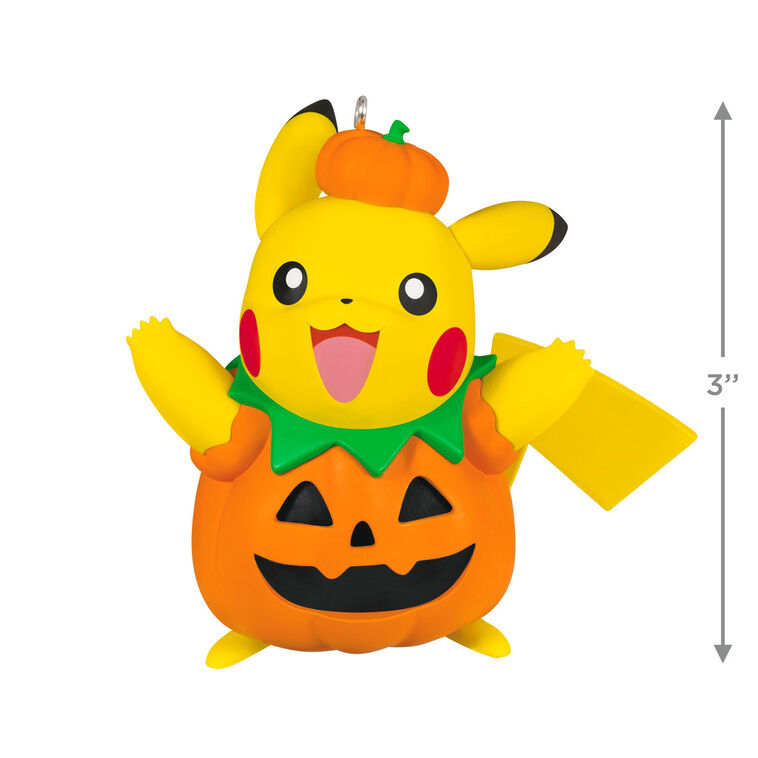 Pikachu in Pumpkin Costume Keepsake Ornament measurement image number 2
