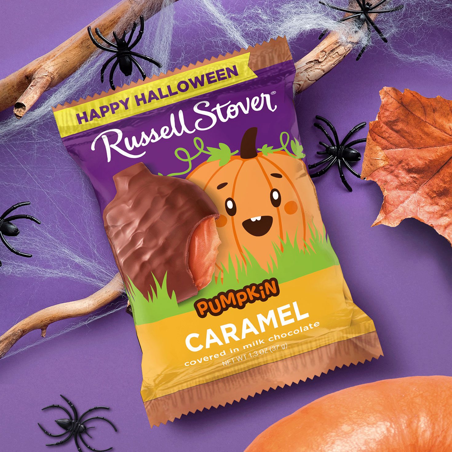 Chocolate Covered Caramel Pumpkin-Shaped Candy in use image number 4