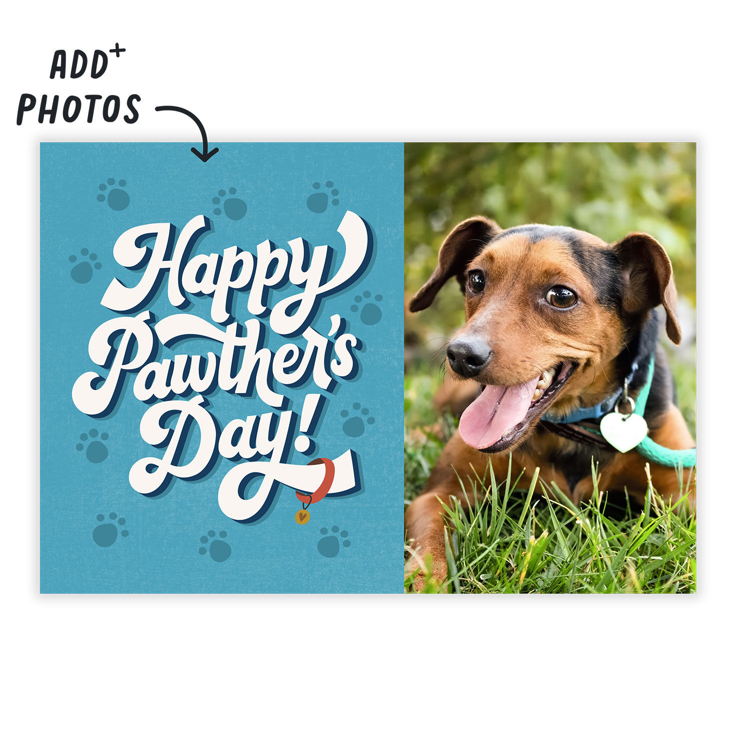 Personalized Happy Pawther's Day Card Card Front indicating personalization image number 2