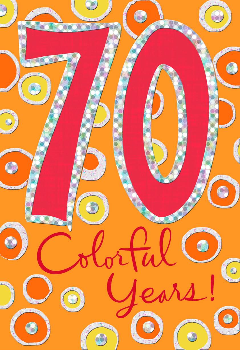 Colorful Circles 70th Birthday Card