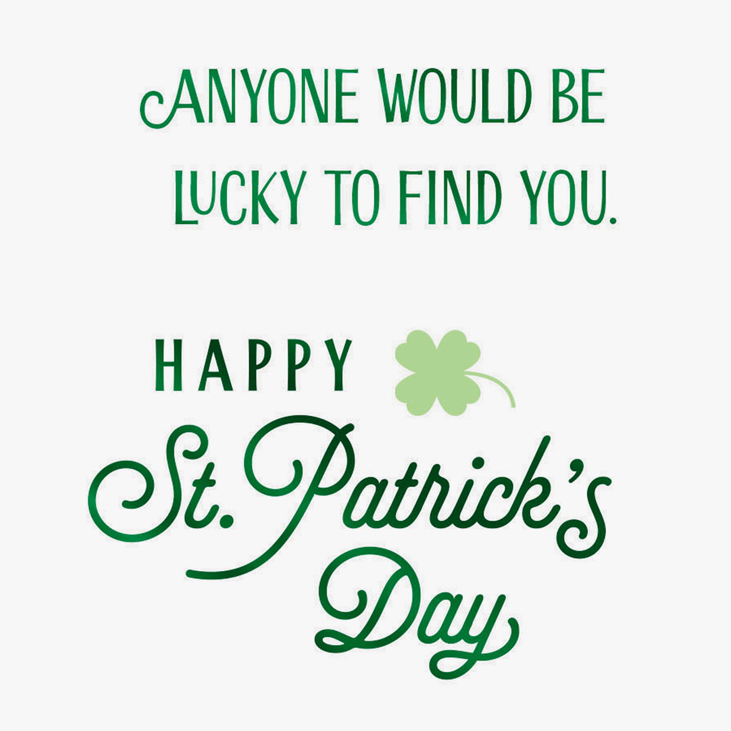 Shamrock of 4-Leaf Clovers St. Patrick's Day Card Sentiment image number 2