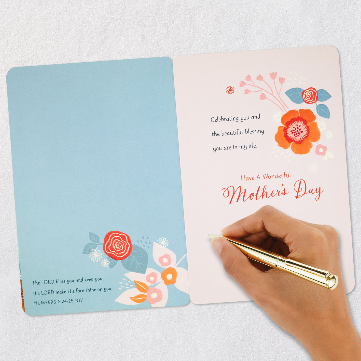 Beautiful Flowers Religious Mother's Day Card Card Back with Envelope image number 7