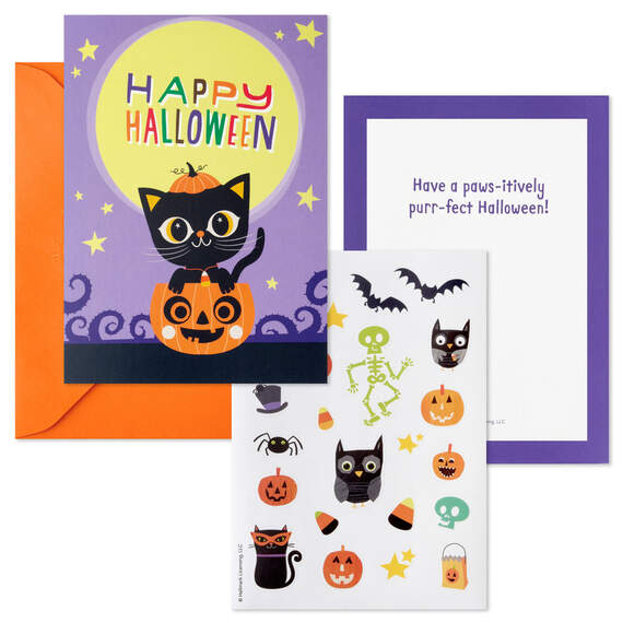 Happy Halloween Flat Note Cards With Stickers, Pack of 24, , large image number 4