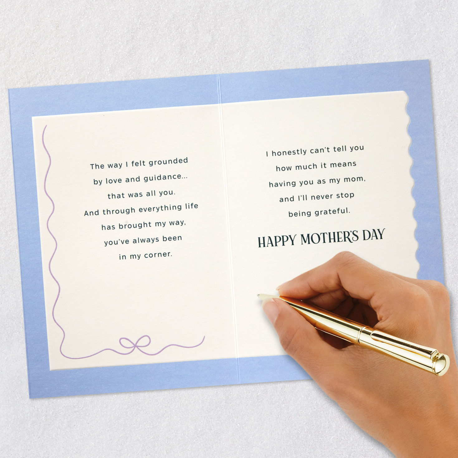 Blue Stripes and Bow Lacey Chabert Mom Mother's Day Card Signing card image number 7