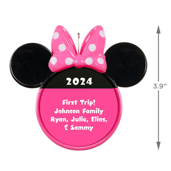 Disney Minnie Mouse Ears Silhouette Text Personalized Ornament, , large image number 3