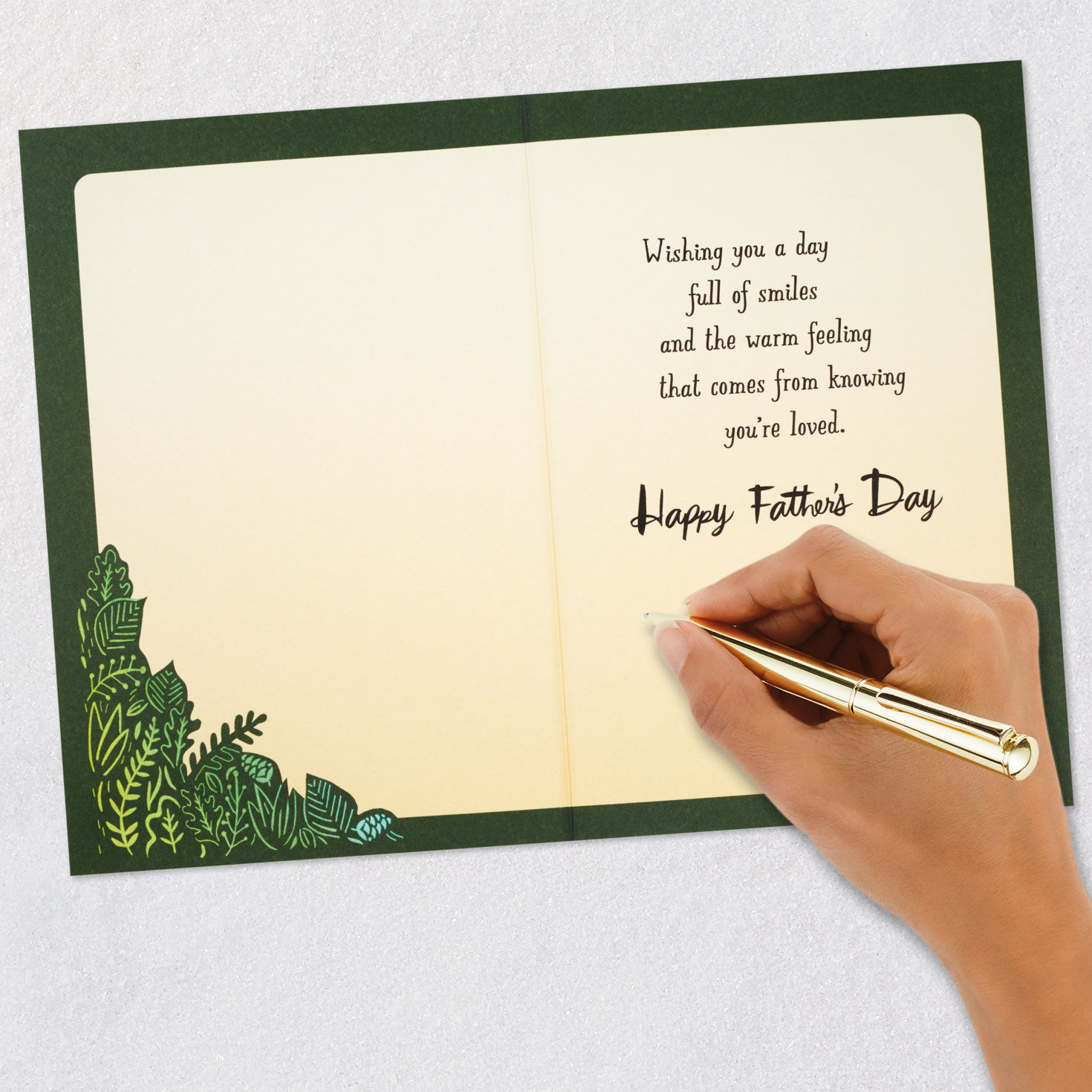Ornate Leaves Father's Day Card Signing card image number 6