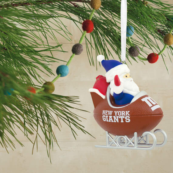 NFL New York Giants Santa Football Sled Hallmark Ornament, , large image number 2