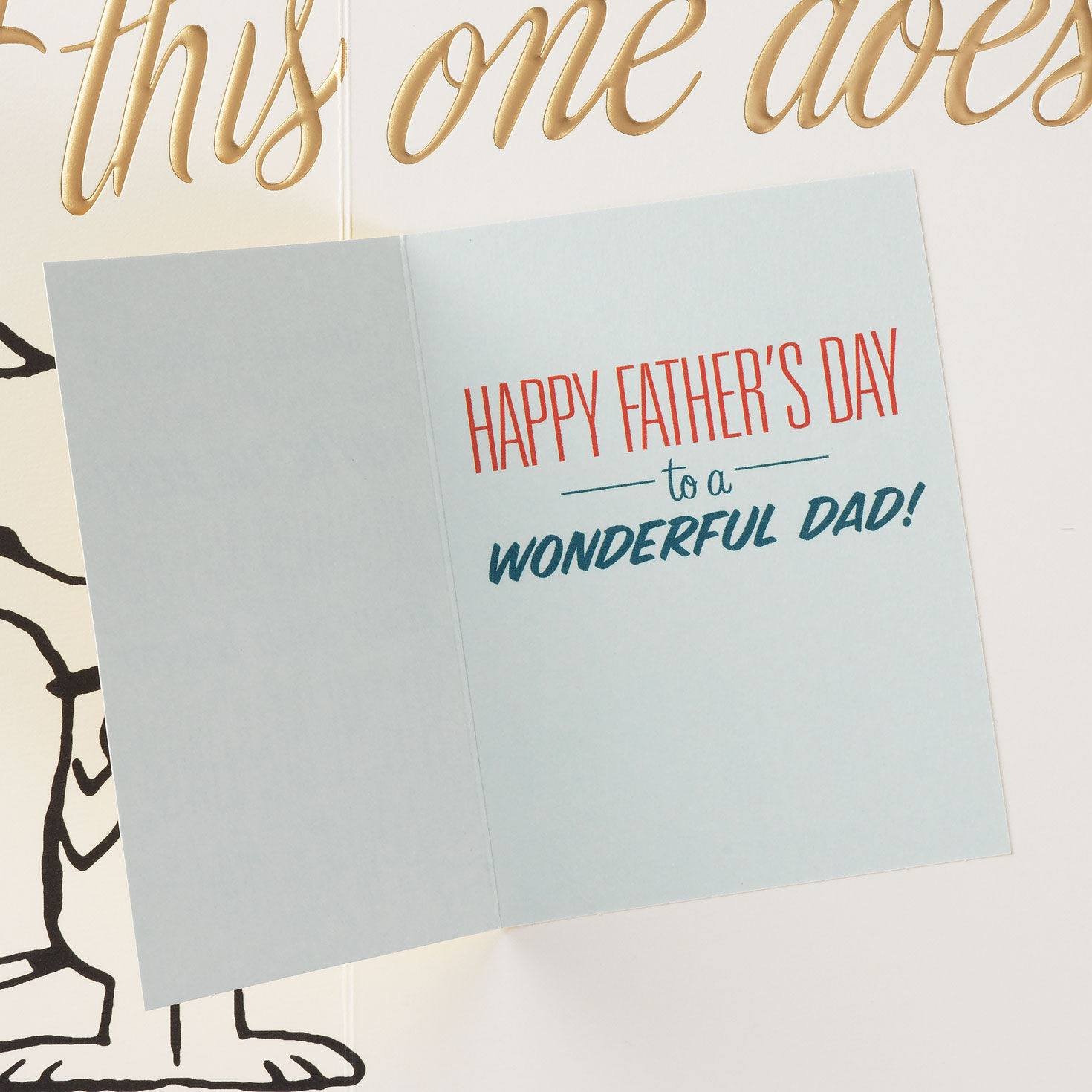 Snoopy Great Dad Father's Day Card Inside a Card Sentiment image number 3