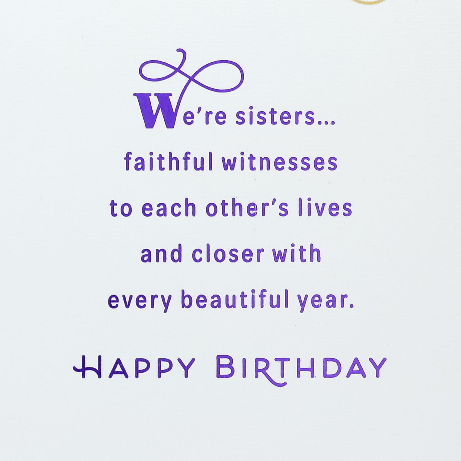Purple, Green and Gold Marble Sister Birthday Card Sentiment image number 3