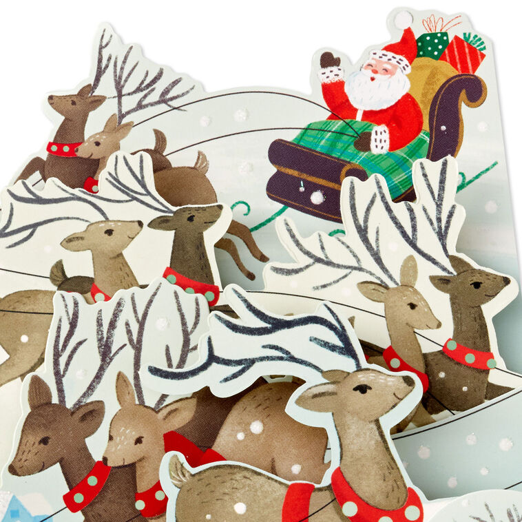 Santa and Sleigh Scene Boxed Christmas Cards Cover Detail image number 4