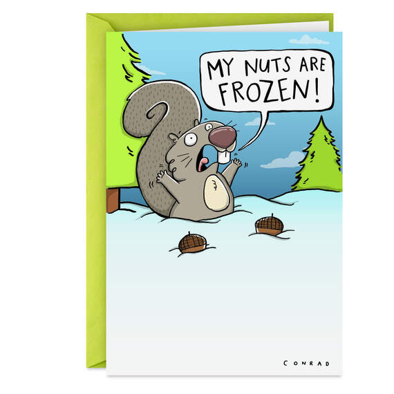 Frozen Nuts Funny Christmas Card