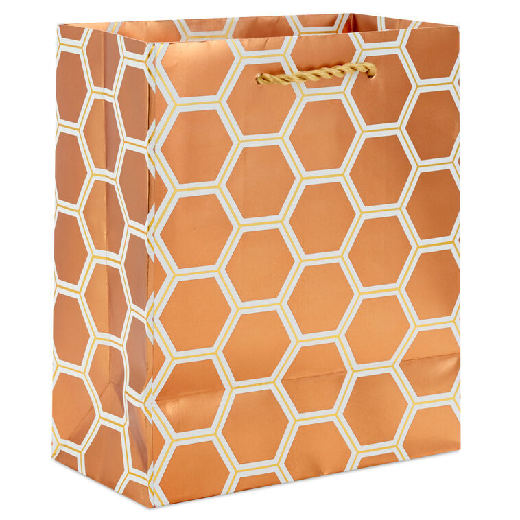 Copper Hexagons Small Gift Bag Back image number 6