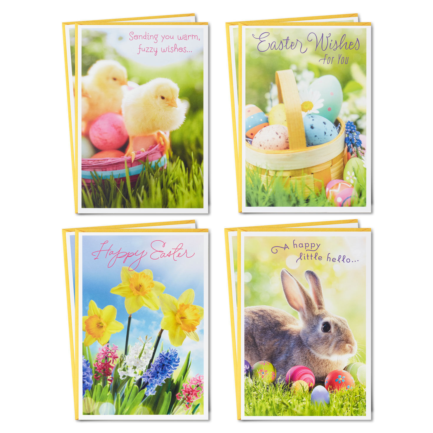 Pack of 12 Assorted Religious Design Easter Cards & Envelopes. 