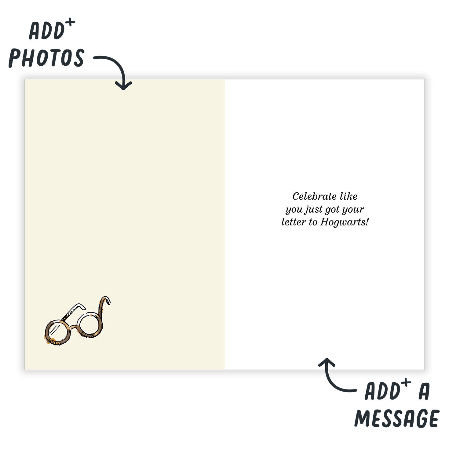 Harry Potter Icons Personalized Card Open Card indicating personalization image number 10