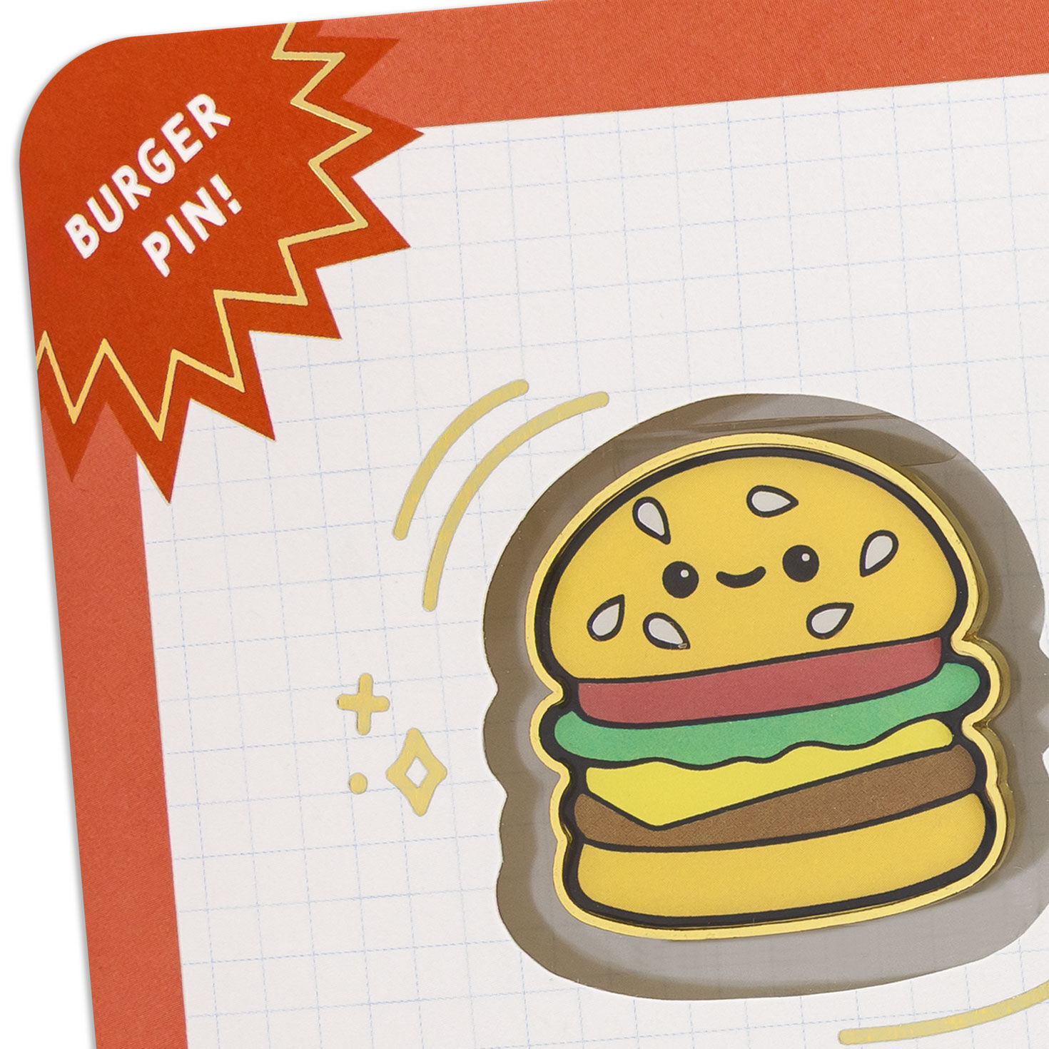 Party Your Buns Off Birthday Card With Hamburger Pin Card Front Detail image number 4