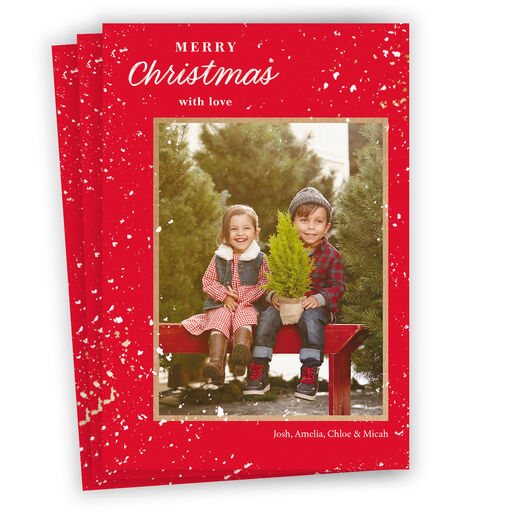 Speckled Campfire Mug Flat Christmas Photo Card, 