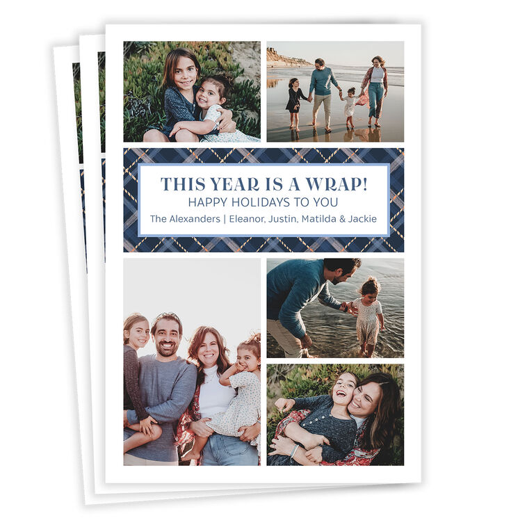 This Year Is a Wrap Photo Collage Flat Holiday Photo Card