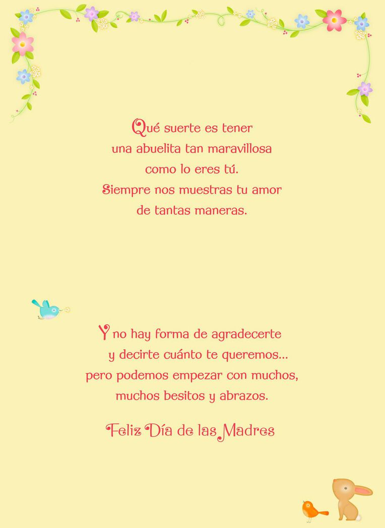 Little Animals Spanish Language Mother S Day Card For Grandma Greeting Cards Hallmark