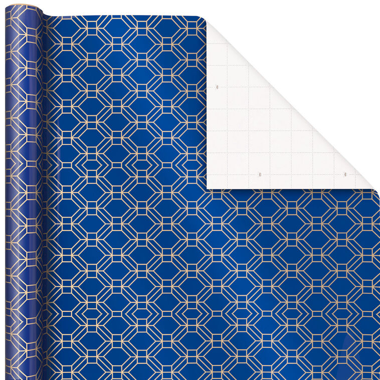 Navy and Gold 3-Pack Wrapping Paper, 105 sq. ft. total, , large image number 4