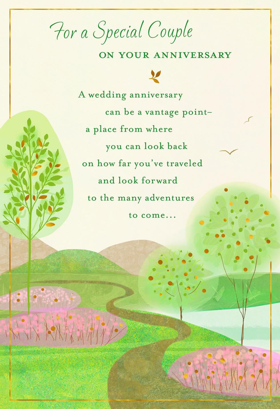 Pathway Through Trees Anniversary Card for Couple