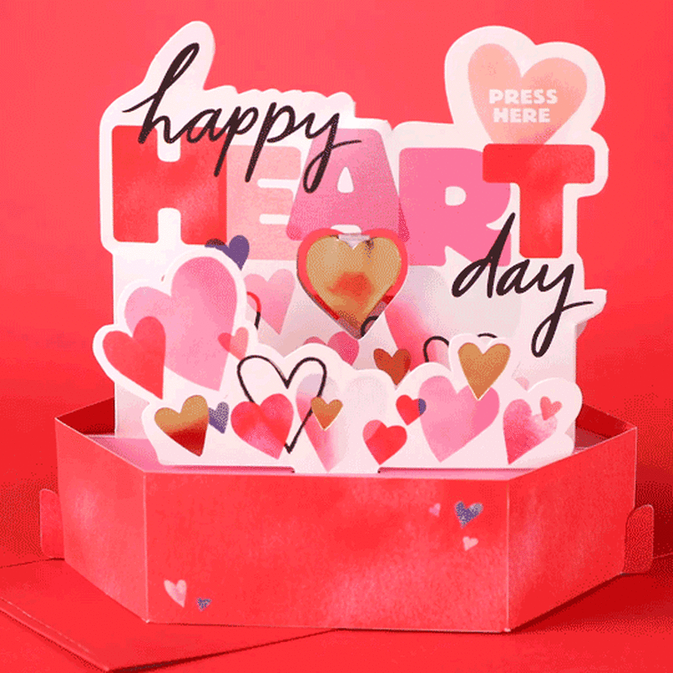 Happy Heart Day Musical 3D Pop-Up Valentine's Day Card With Motion, , large image number 2