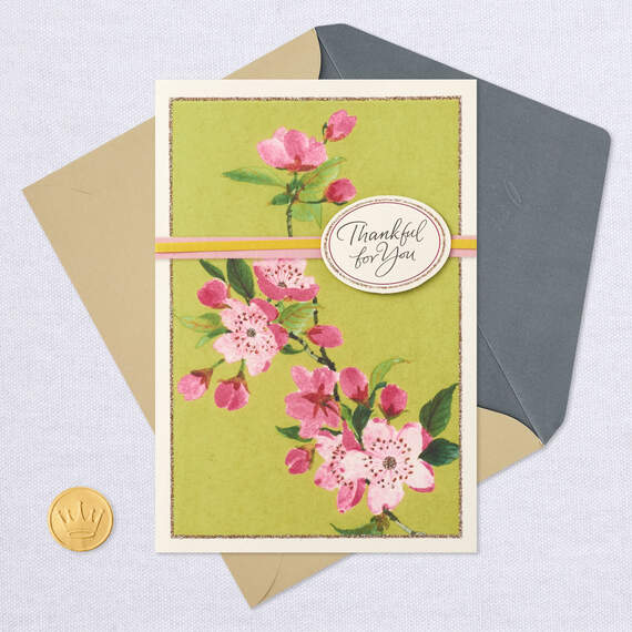 Pink Flowers Thinking of You Card, , large image number 5