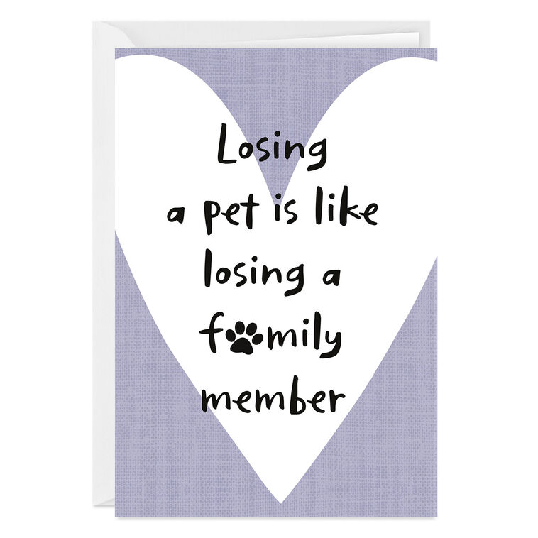Purple With White Heart Personalized Sympathy Card Front image number 1