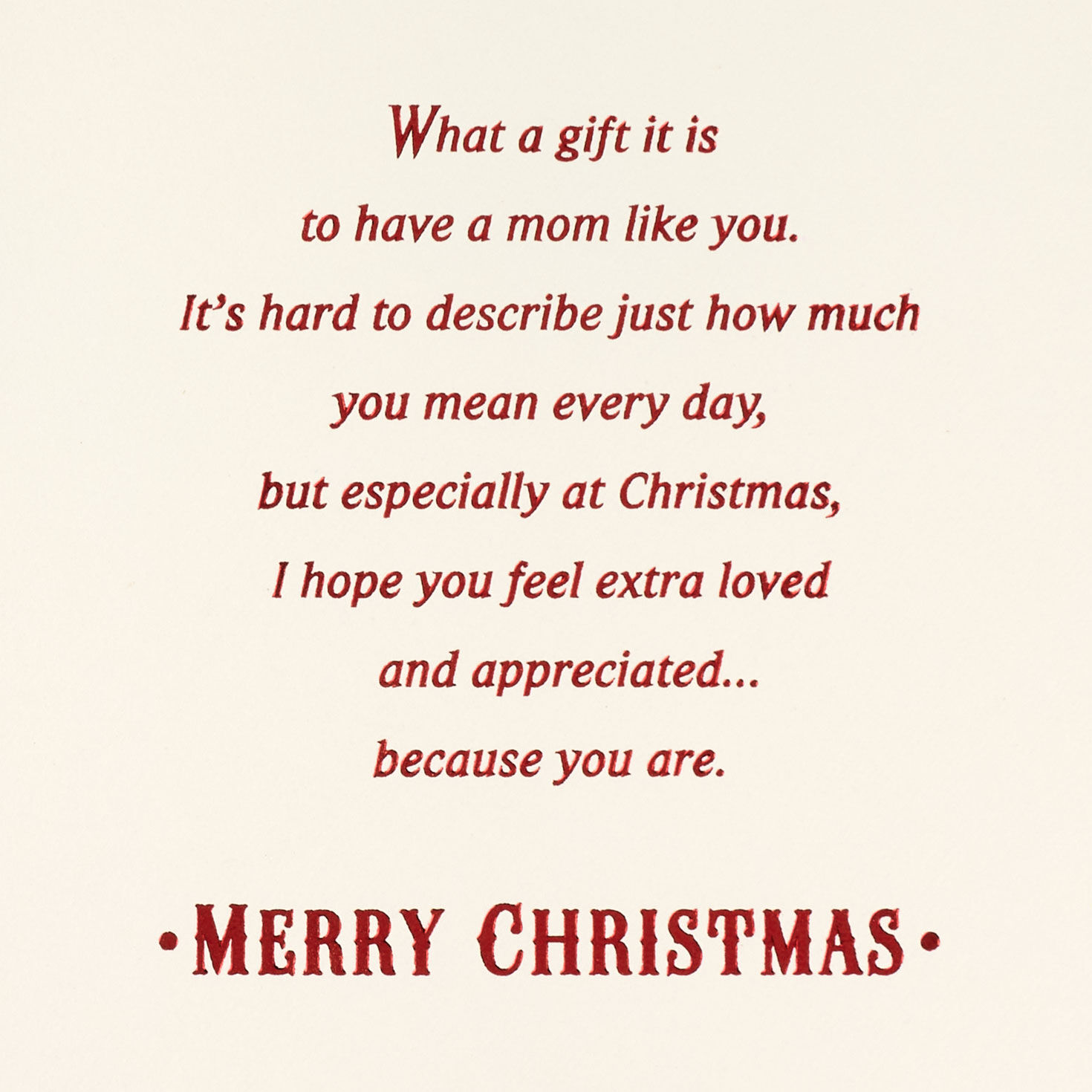 Red and White 3D Holiday Wreath Mom Christmas Card Sentiment image number 2